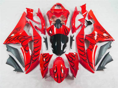 Motorcycle Fairings Kit - Yamaha YZF-R6 Metallic Red Flame 2008-2016 Fairing Kit | NY60816-15