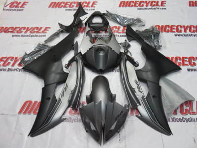 Motorcycle Fairings Kit - Matte Silver/Black Yamaha YZF-R6 2008-2016 Fairing Kit | NY60816-35
