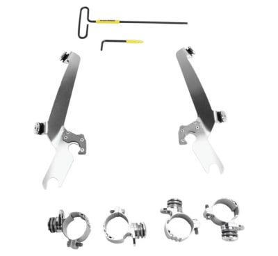 Memphis Shades Sportshield Trigger-Lock For Harley Davidson - Mount Kit - Polished