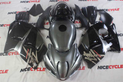 Motorcycle Fairings Kit - 1999-2007 Suzuki GSXR 1300 Hayabusa OEM Style Black/Silver Fairings | SZK23