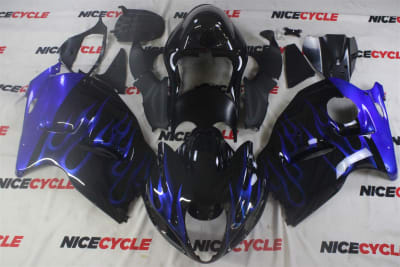 Suzuki GSX-R 1300 Hayabusa Black/Blue Flames Fairings