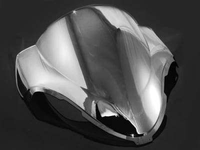 SBL Suzuki GSXR 1300 Hayabusa Double Bubble Chrome Windscreen, '08-up