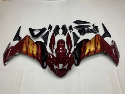 Motorcycle Fairings Kit - Yamaha FZ6R 2009-2010 Black/Maroon Accents Motorcycle Fairings | YMA40