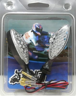 Clear Universal Short Stock Flush Mount Turn Signals, fits all bikes (Product Code: YNSK-TS10)