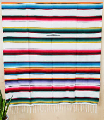 Serape Mexican Blankets - Multi White