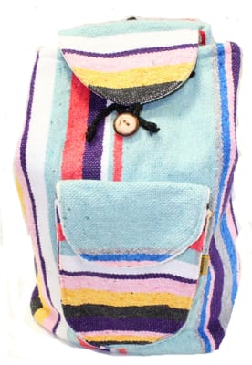 Sac à Dos Mexicain Cuetzalan - Tirage Par Cordon, Style Artisanal Multicolore, Fabriqué Au Mexique
