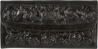 Embossed Leather Wallet - Black