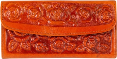 Embossed Leather Wallet - Tan