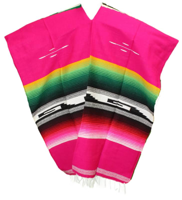 Tribal Serape Mexican Poncho - Multi 103