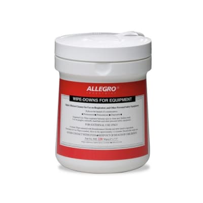 Tub of Respirator Wipes