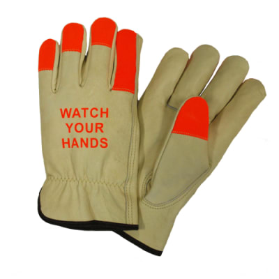 West Chester Hi-Vis Fingertips Cowhide Driver Glove