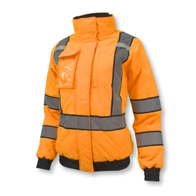 SJ930-3ZOW Women's Class 3 Quilted Bomber Jacket - Orange - Size 2X