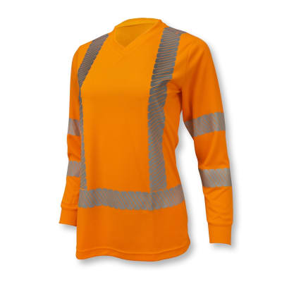 ST21 Class 3 High Visibility Women's Long Sleeve T-Shirt with Max-Dri  - Orange - Size 2X
