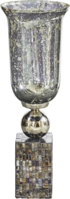 Mercury Glass Candleholder with Mother of Pearl base