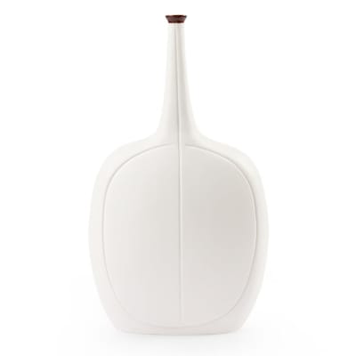 Vence Tall Vase, Blanc de Chine and Dark Amber
