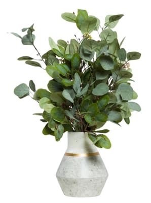 Eucalyptus in Gray White Vase