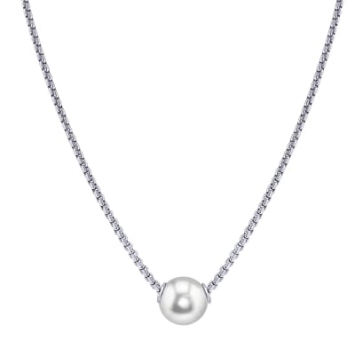 Sterling Silver Freshwater Pearl Solitaire Necklace