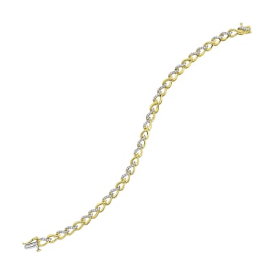 10K Yellow Gold Diamond Link Bracelet 1/2ct tw