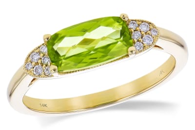 Peridot and Diamond Ring