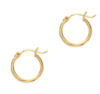 14K Yellow Gold Hoops 2x20mm Round