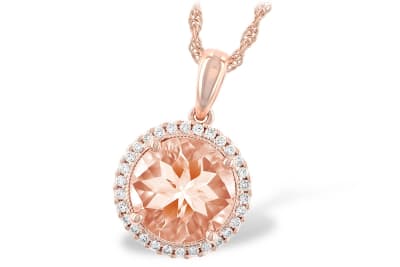 ROSE GOLD PINK MORGANITE NECKLACE