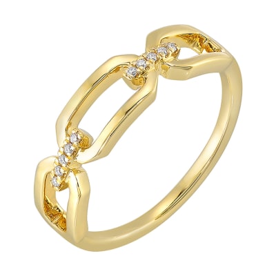 14K Yellow Gold Diamond Ring Chain Design Payne Jewelry