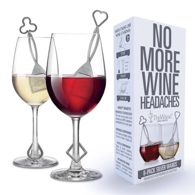Pure Wine - The Wand Wine Purifier, 8-Pack, Silver