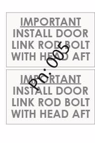 Bonanza/Baron INSTALL DOOR LINK ROD BOLT Decals (SET OF 2)