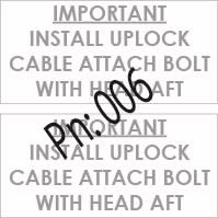 Bonanza/Baron INSTALL UPLOCK CABLE Decal (SET OF 2)