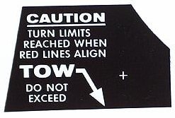 Bonanza Nose Gear Tow/Turn Radius Decal