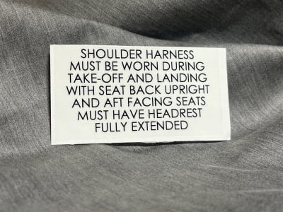Passenger Shoulder Harness Decal