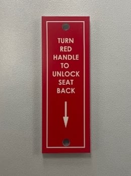 36 Bonanza/58 Baron 3rd/4th Seat Placard