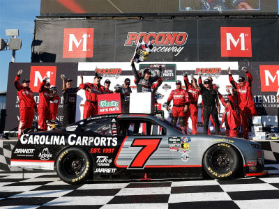 **Preorder** JUSTIN ALLGAIER 2026 CAROLINA CARPORTS POCONO RACED WIN 1:24 COLOR CHROME ARC DIECAST