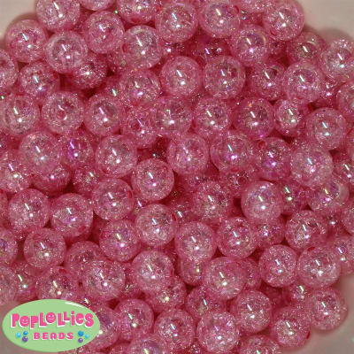 12mm bulk Pink Crackle Beads 200 pc