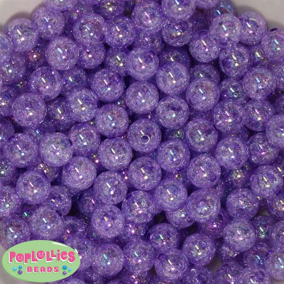 12mm bulk Purple Crackle Beads 200 pc