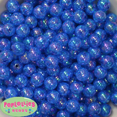 12mm bulk Royal blue Crackle Beads 200 pc