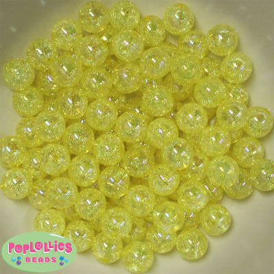 12mm bulk Yellow Crackle Beads 200 pc