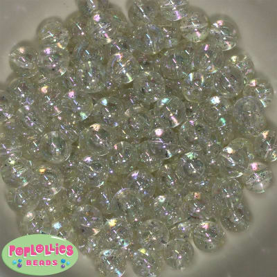 12mm Clear Glitter Beads