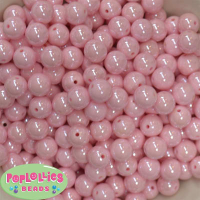 12mm Pink  AB Finish Miracle Acrylic Bubblegum Beads