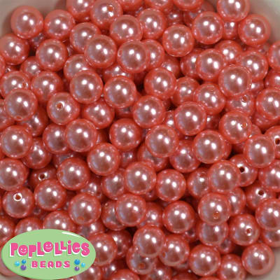 12mm Bulk Coral Acrylic Faux Pearls