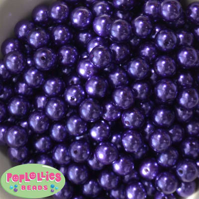 12mm Bulk Dark Purple Acrylic Faux Pearls