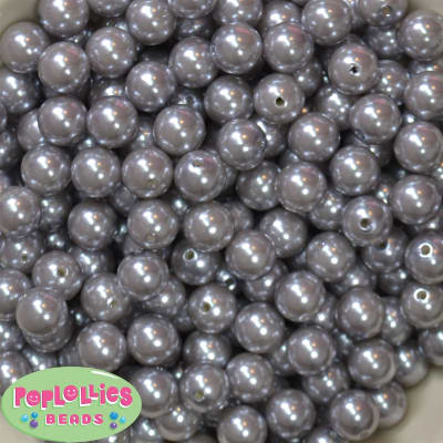 12mm Bulk Gray Acrylic Faux Pearls