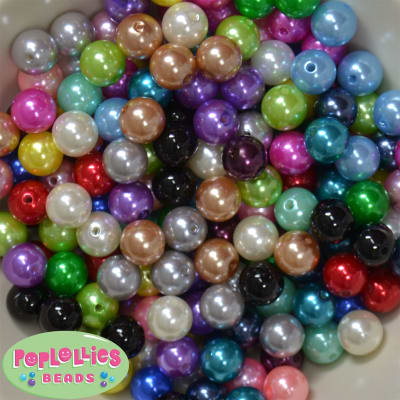 12mm Mixed Color Pearl Beads 200pc