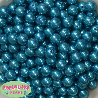 12mm Bulk Peacock Blue Acrylic Faux Pearls