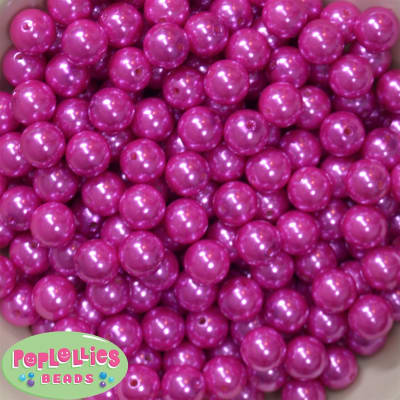 12mm Bulk Rose Pink Acrylic Faux Pearls