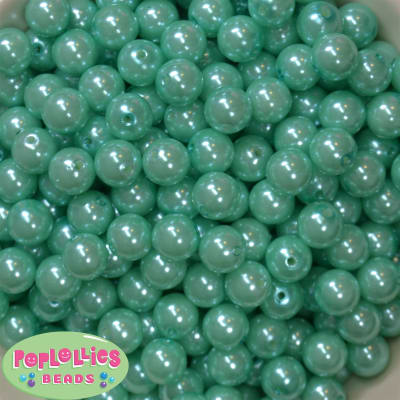 12mm Bulk Turquoise Acrylic Faux Pearls