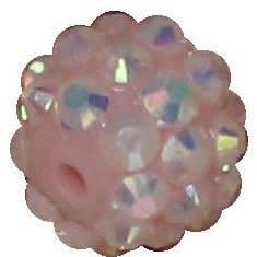 12mm Ice Pink Rhinestone Bubblegum Beads