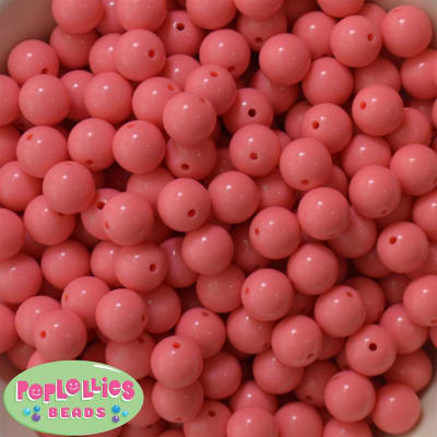 12mm Coral Acrylic Bubblegum Beads Bulk