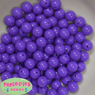 12mm Medium Purple Acrylic Bubblegum Beads Bulk