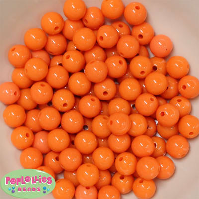 12mm Orange Acrylic Bubblegum Beads Bulk